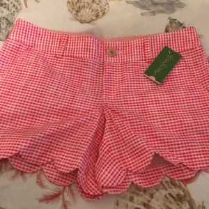 Lilly Pulitzer hot pink Buttercup gingham shorts